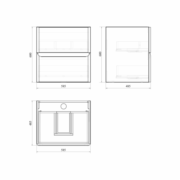 Savag 60 тумба подвесная серая матовая (Astra 60 раковина керамическая) в Сочи и Адлере