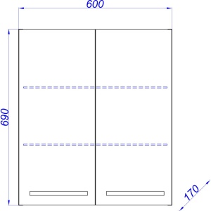 АЛЛЕГРО 60 Шкаф с двумя дверьми на петлях с плавным закрыванием (Ш60хВ17хГ69) в Сочи и Адлере АЛЛЕГРО 60 Шкаф с двумя дверьми на петлях с плавным закрыванием (Ш60хВ17хГ69) в Сочи и Адлере