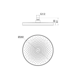 Душевая насадка верхняя круглая, черная, SpaHome, IDDIS,  в Сочи и Адлере