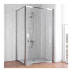 Дверь купе в душевой проем 100*80 профиль хром глянц../стекло прозрачное Дверь купе в душевой проем 100*80 профиль хром глянц../стекло прозрачное